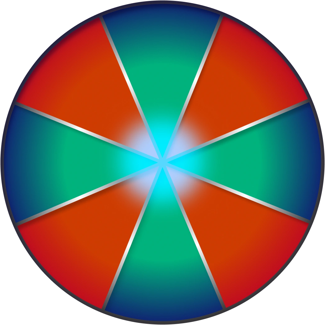 Prize wheel with eight sectors